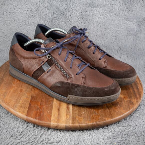 Fluchos Etna: Men's Brown Leather Lace Up Shoes Size 45 EU 12 US Made in Spain - Picture 1 of 11